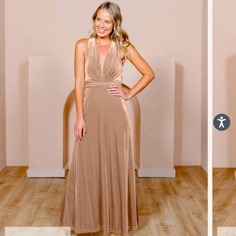 Revelry Dylan Velvet Dress Champagne